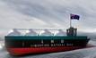 Natural gas tank Australia with flag Australia. Credit: Shutterstock/Fly Of Swallow Studio