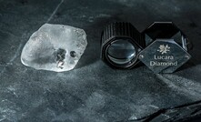 Lucara Diamond's latest discovery from its Karowe mine in Botswana, an unbroken 341 carat white gem diamond