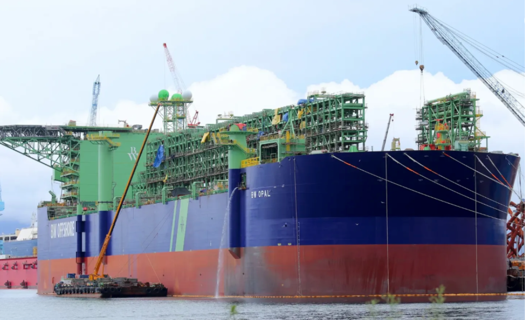 First flows from Barossa a welcome change of focus for under siege Santos. Pictured: The BW Opal FPSO.