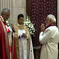 PM Modi attends Christmas morning service at Cathedral Church of the Redemption in Delhi