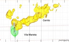 Diagrama com depósitos do projeto de ouro Lavras do Sul, da Lavras Gold/Reprodução