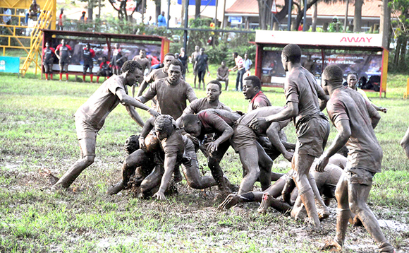 Abazannyi ba Toyota Buffaloes ng abeeriga n'aba Mulago Rams mu liigi ku kisaawe kya Kyadondo Dec 14 2019. Buffaloes yawangudde Mulago Rams ku bugoba 05-03 Abazannyi ba Toyota Buffaloes ng abeeriga n'aba Mulago Rams mu liigi ku kisaawe kya Kyadondo Dec 14 2019. Buffaloes yawangudde Mulago Rams ku bugoba 05-03