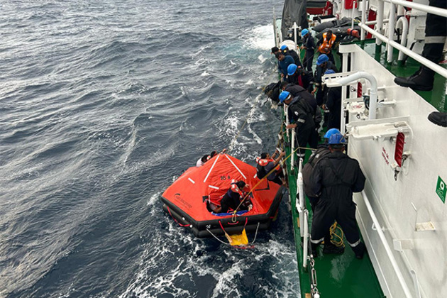Rescue Ops continue on Liberian container ship; 21 crew rescued, 3 remain onboard for salvage ops