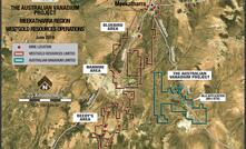 A map showing Australian Vanadium and Westgold's Meekatharra tenements.