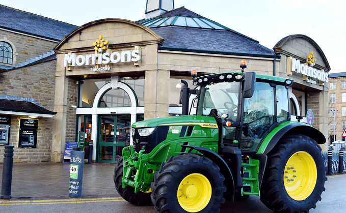 Farmer protest at a Morrisons store