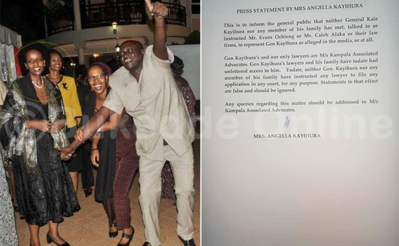 Angella Kayihura ku kkono ng'ali ne mikwano gye ku kabaga akamu gye buvuddeko. Ku ddyo kye kiwandiiko ekyafulumiziddwa Angella Kayihura ku kkono ng'ali ne mikwano gye ku kabaga akamu gye buvuddeko. Ku ddyo kye kiwandiiko ekyafulumiziddwa