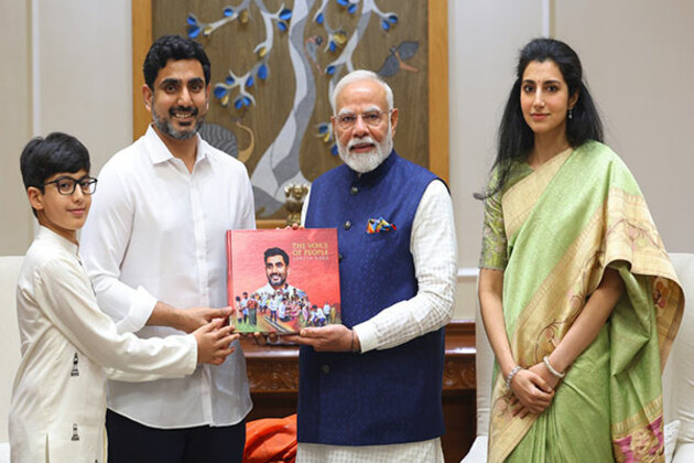 Andhra Pradesh Minister Nara Lokesh, family meet with PM Modi