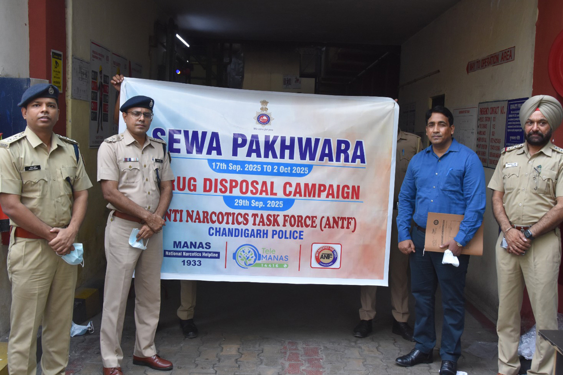 Chandigarh police dispose of over 35 kg of seized narcotics during Sewa pakhwada