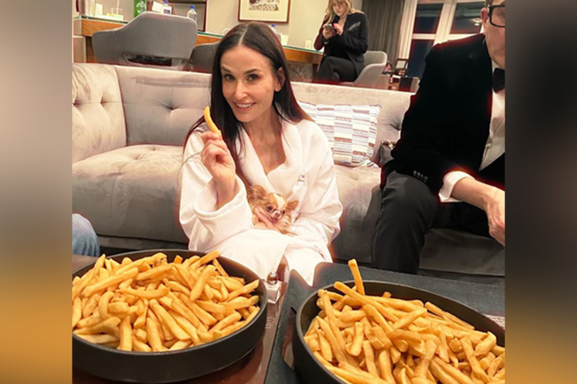 Demi Moore takes Oscars 2025 loss in stride, gorges on French fries