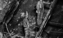 An underground section of the man engine at the Dolcoath mine in Cornwall. Photo: John Charles Burrow