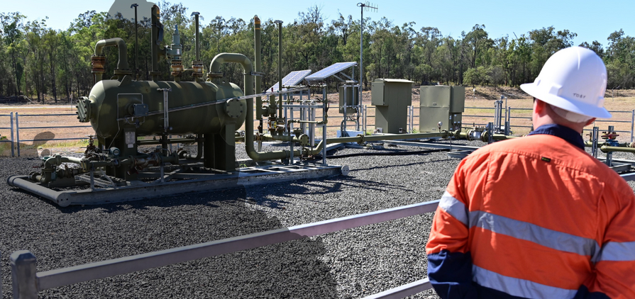 Coal seam gas gathering station in Queensland.