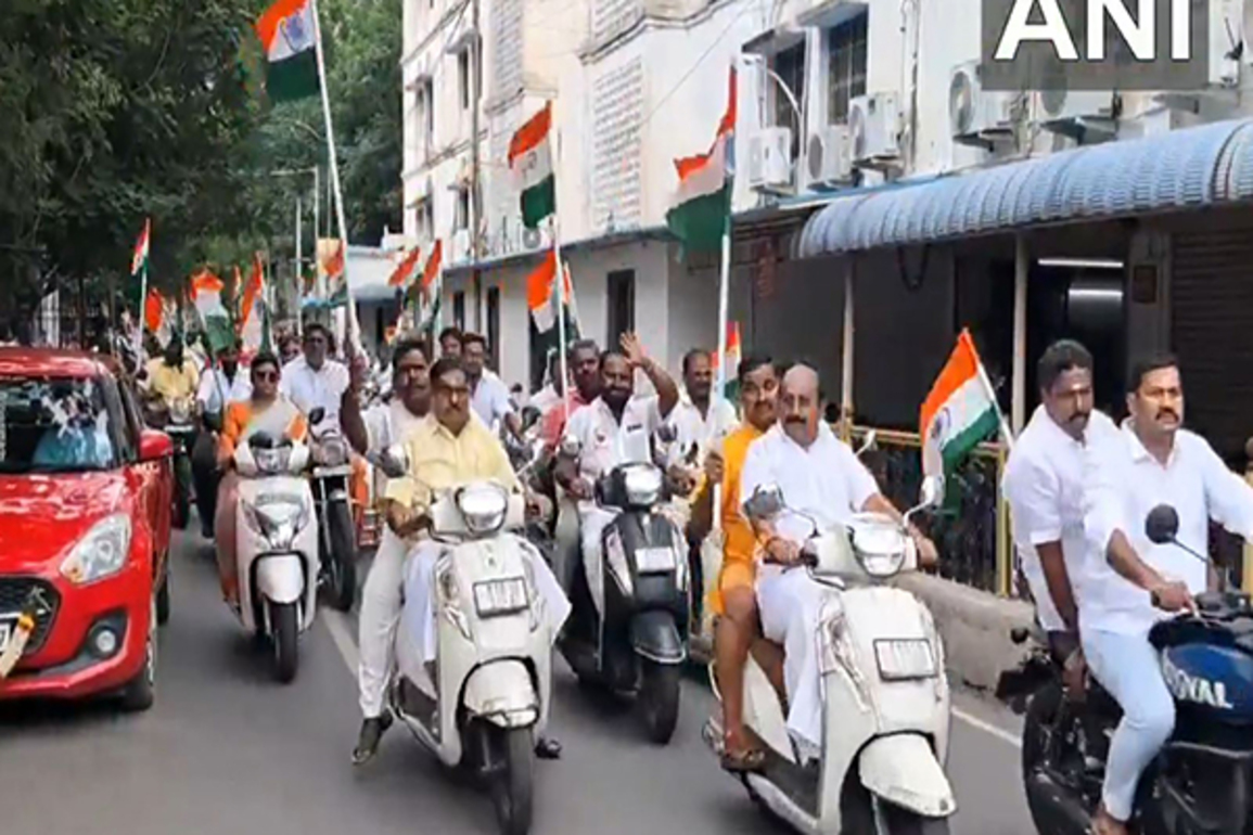 BJP's Puducherry unit holds Tiranga bike rally ahead of Independence Day