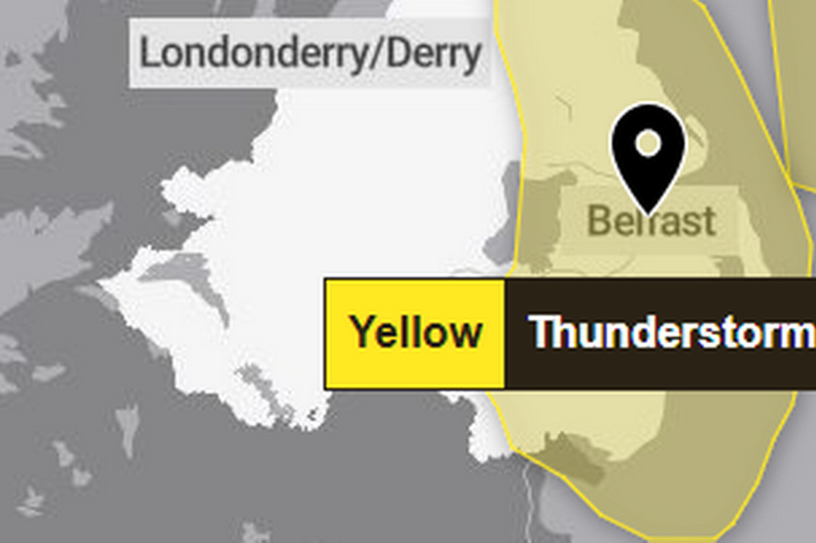 NI Weather- Yellow warning in place due to risk of thunderstorms