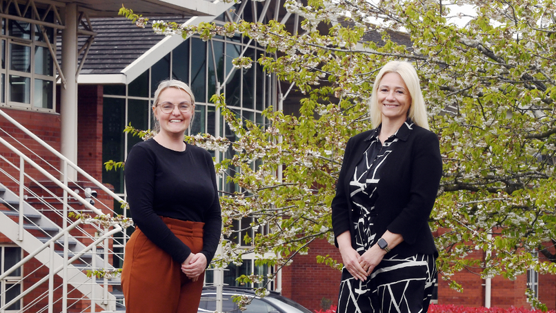 Emma Turner and Terri Charles outside the Business Innovation Centre.