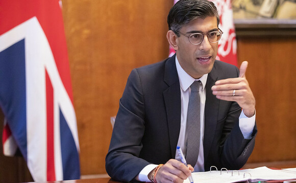 Chancellor Rishi Sunak chairs a virtual G7 finance ministers meeting from his offices in Downing Street | Credit: Treasury