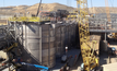 The Barrick plant, including giant stainless steel tanks to run the cyanide-free process. Photo: Barrick Gold