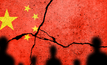 Chinese flag with cracks Credit: Tomas Ragina 