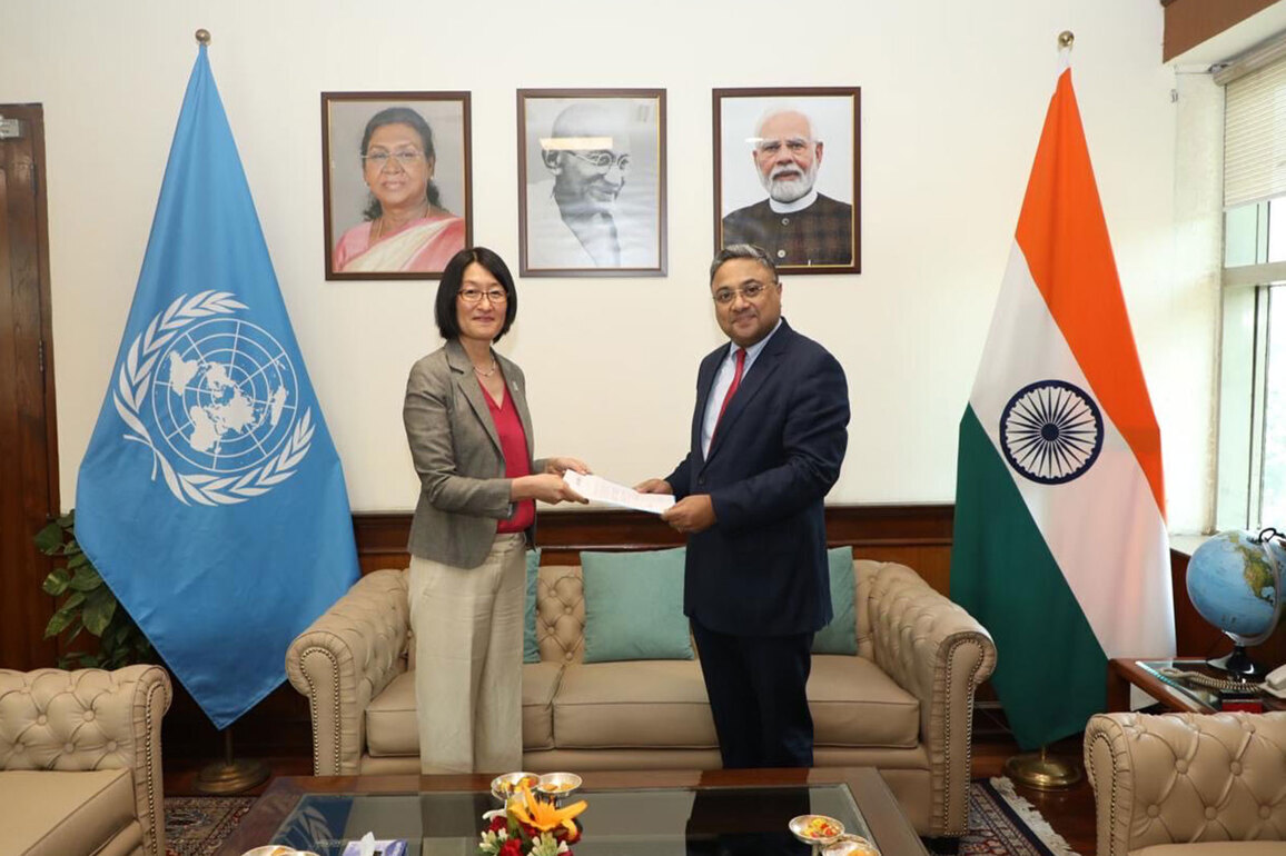 UN Women in India Country Representative Shoko Ishikawa presents her credentials