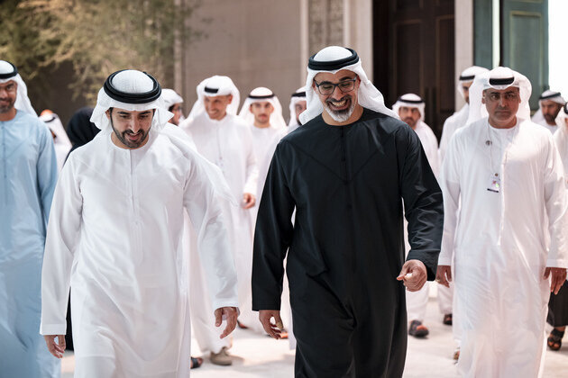 Khaled bin Mohamed bin Zayed meets Hamdan bin Mohammed bin Rashid on sidelines of UAE Government Annual Meetings