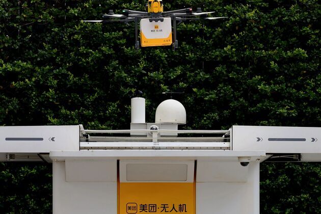 CHINA-SHANGHAI-CHENG LI-WUN-KMT DELEGATION-MEITUAN-DRONE DELIVERY SERVICE (CN)