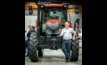  Case IH's Seamus McCarthy with one of the company's new Maxxum tractors. Image courtesy Case IH.