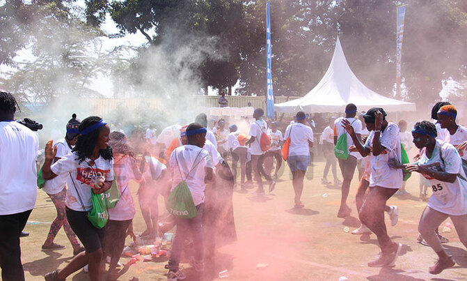 A colourful fitness party at Heroes in Colour Run A colourful fitness party at Heroes in Colour Run