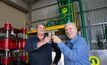 Chris Kelsey (right), inventor of the award winning superfine crusher, with son and IMPTEC co-director Simon.