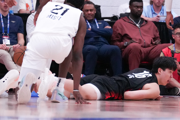 (SP)U.S.-LAS VEGAS-BASKETBALL-NBA SUMMER LEAGUE-TRAIL BLAZERS VS PELICANS-YANG HANSEN