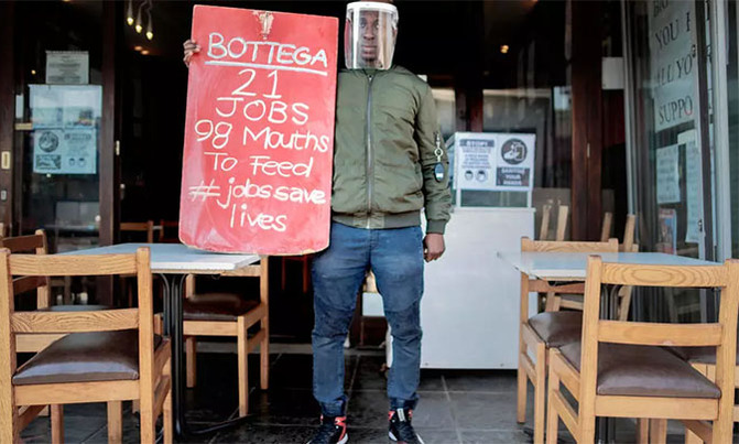 South African restaurants protest virus lockdown restrictions South African restaurants protest virus lockdown restrictions