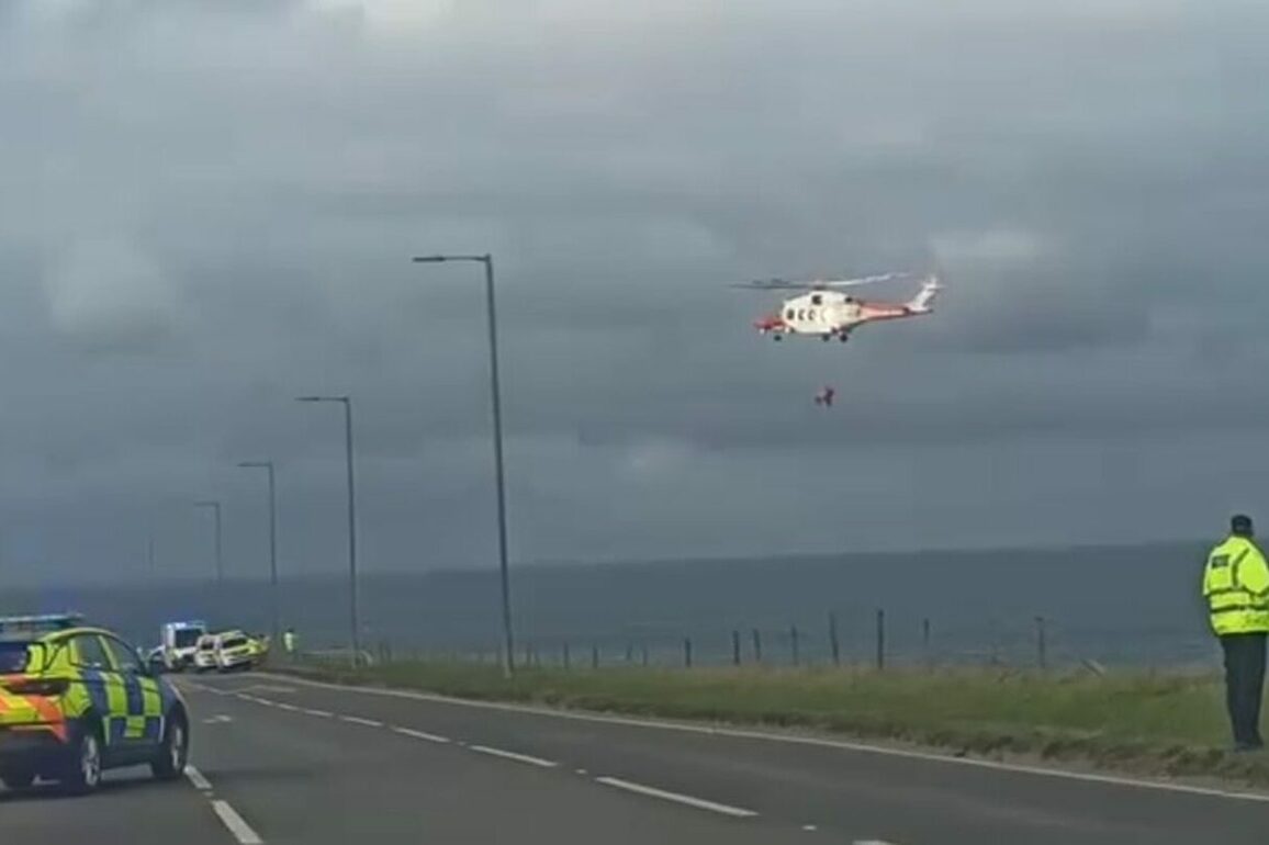 Woman airlifted to hospital after falling down cliff near Boddam