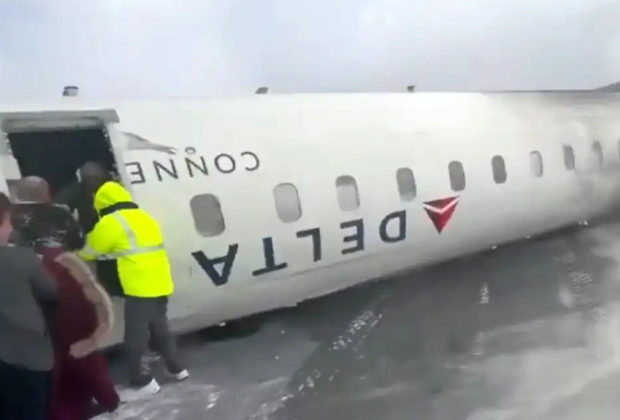 Delta plane that flipped over in February showed high rate of descent