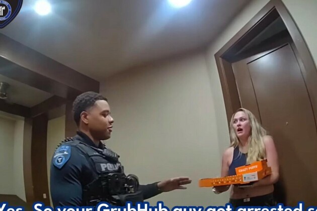 Viral video- Ariz. police officers finish pizza delivery after arresting Grubhub driver