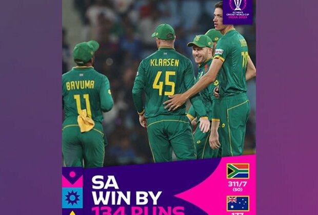 CWC 2023: South Africa crush Australia by 134 runs; Kock, Rabada, Markram shine