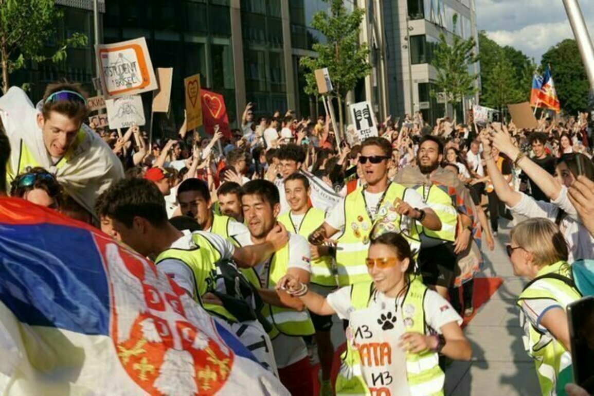 Finish Line of the Trka do Brisela in the Heart of Europe