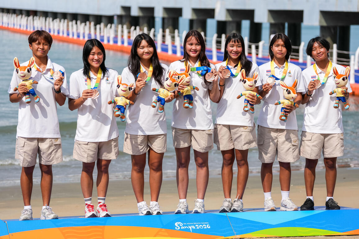 (SP)CHINA-HAINAN-SANYA-ASIAN BEACH GAMES-WATER POLO-WOMEN'S-AWARDING CEREMONY (CN)