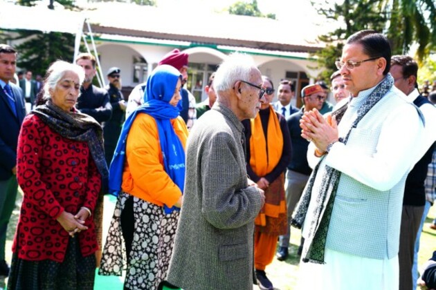 CM Pushkar Singh Dhami pays tribute to mortal remains of Inspector General of Police