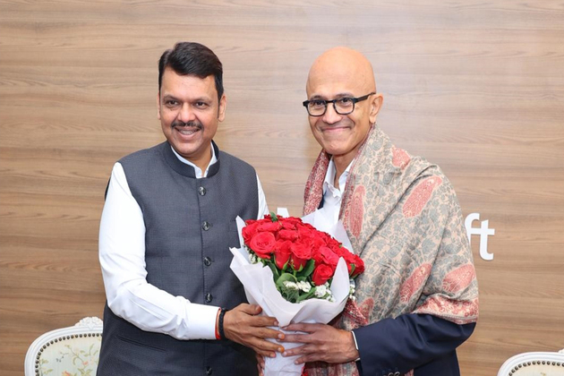 Devendra Fadnavis meets Satya Nadella, discusses AI's potential