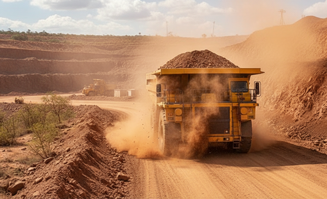 Poluição do ar em operação de minério