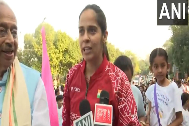 Youth turns up in large numbers as Saina Nehwal lead marathon in Delhi
