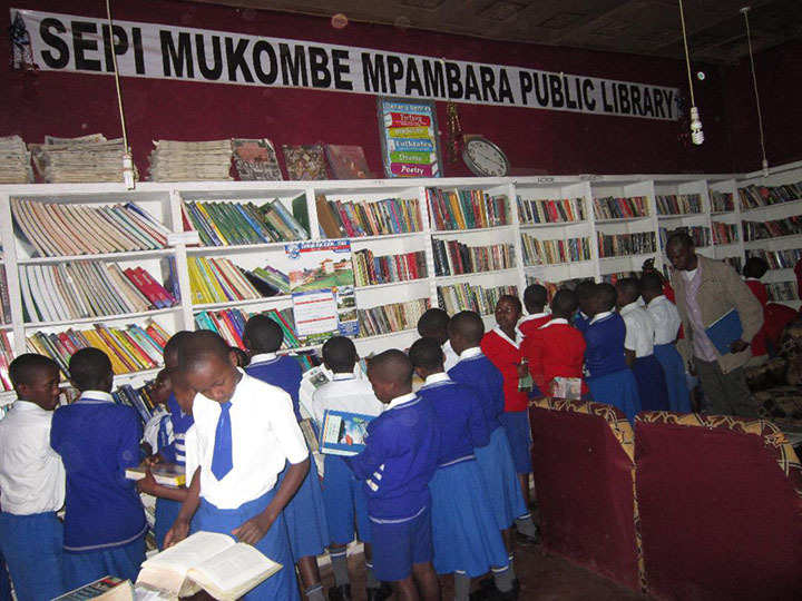 Children visit the  library