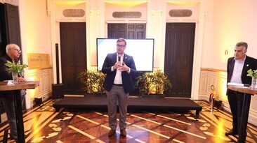 Pablo Cesário (c), diretor-presidente do Ibram no lançamento da Exposibram 2027 
