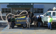 Epiroc donated a FlexiROC T20 drill rig and consumables for the Experimental Mine at the Missouri School of Science & Technology in April 2019