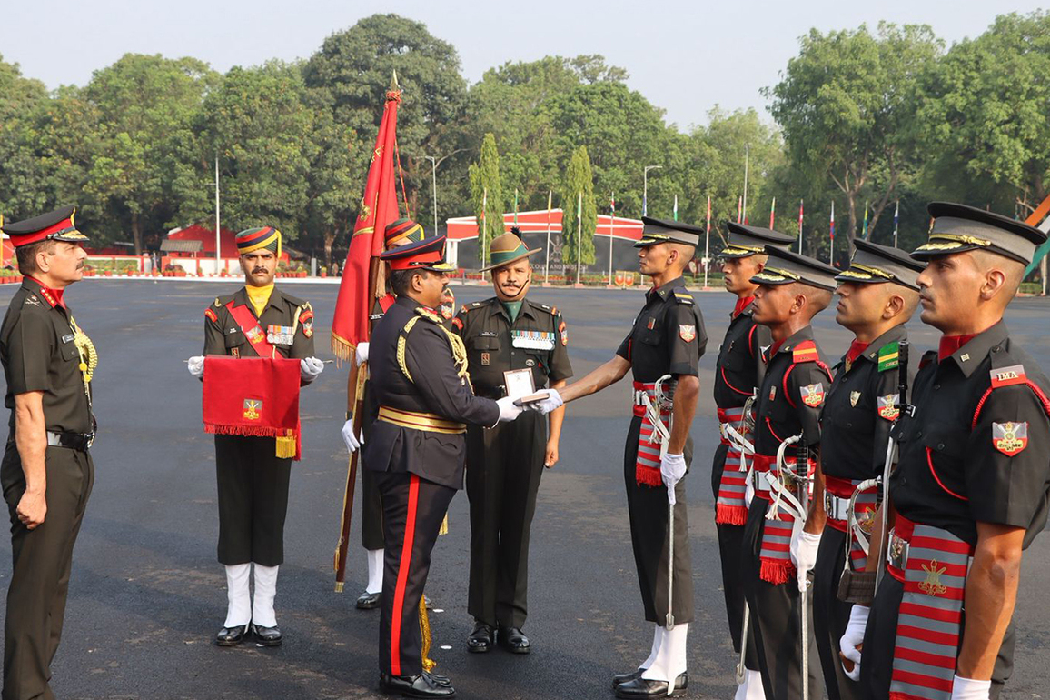Sri Lankan Army Chief reviews IMA's 156th Passing Out Parade in Dehradun