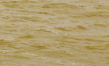 A flooded open pit mine in Serbia