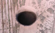 The sinkhole near Lundin's Alcaparrossa mine in Chile