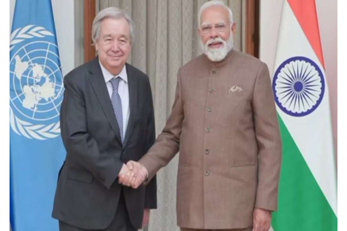 PM Modi holds bilateral talks with UN Secretary General Antonio Guterres