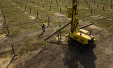 The PD25 pile driver on site in Michigan