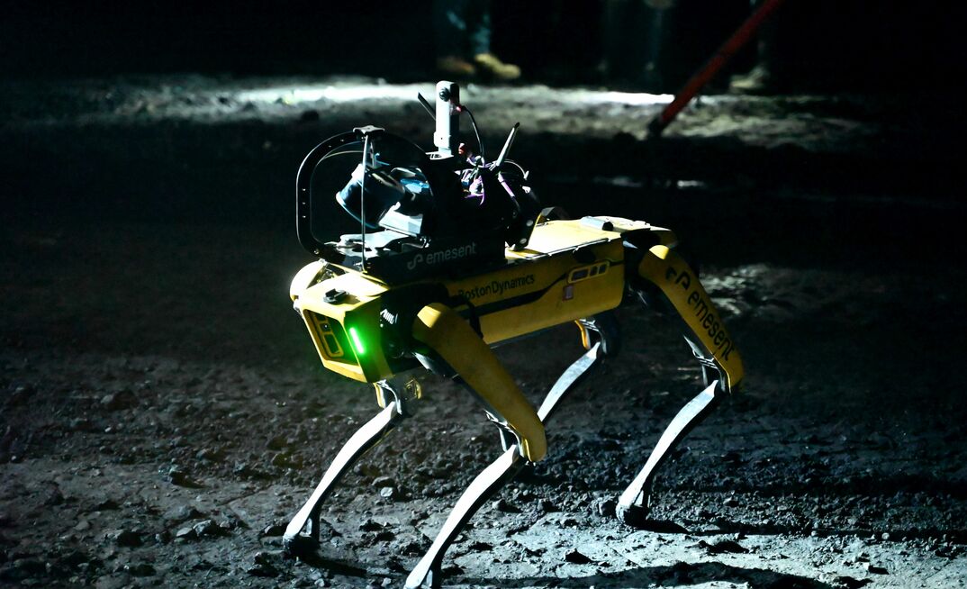 The Boston Dynamic's robodog being trialled at Moranbah North.