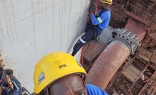 Skyriders technicians work on the telecoms tower project