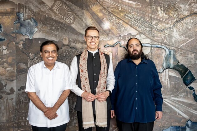 Ambani family hosts Finnish President Stubb at Mumbai residence